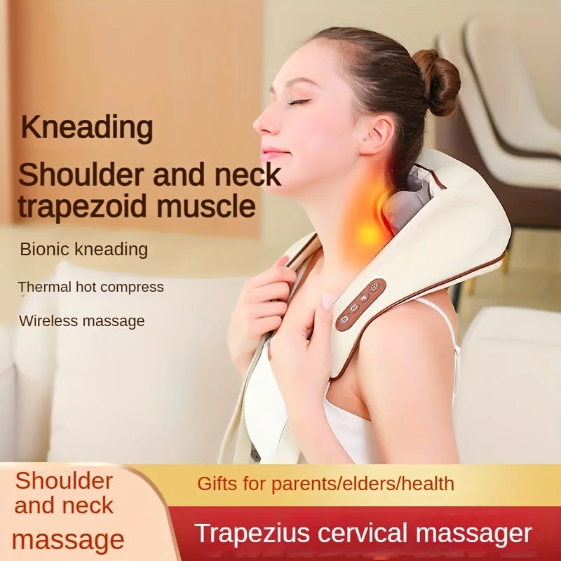 Shoulder and Neck Massager Professional Edition - with Realistic Humanoid Massage, Rechargeable to Relax Muscles, Home Masseur