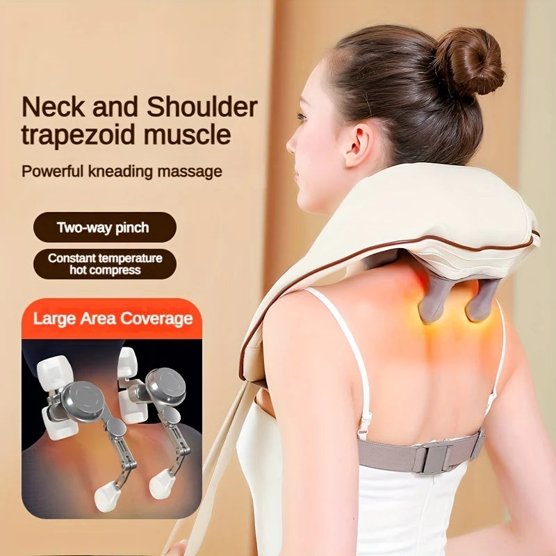 Shoulder and Neck Massager Professional Edition - with Realistic Humanoid Massage, Rechargeable to Relax Muscles, Home Masseur